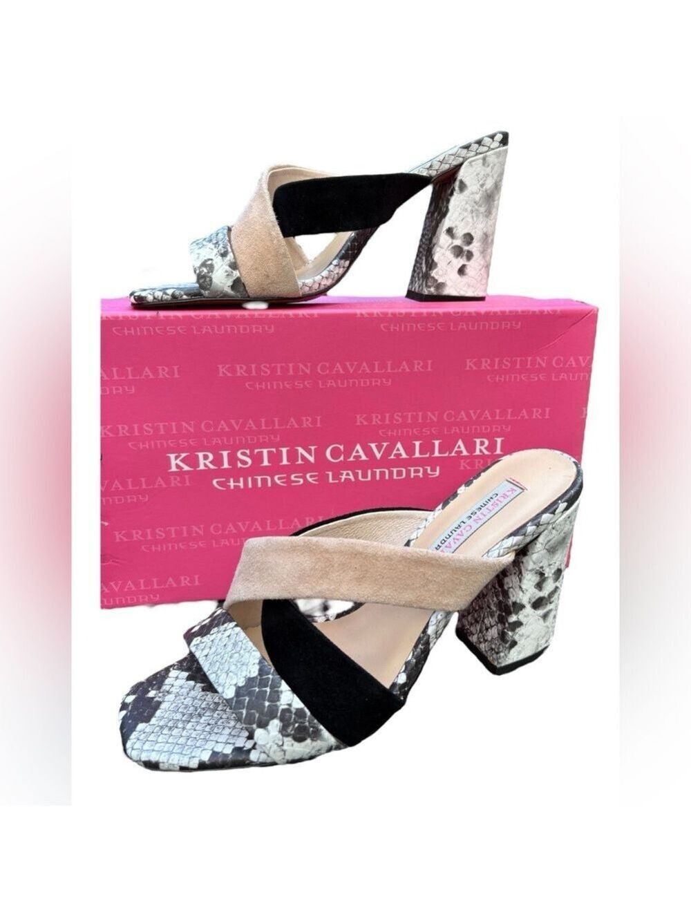 Chinese Laundry Kristin Cavallari suede/leather Lola Heeled Sandal. Size 8 NWT